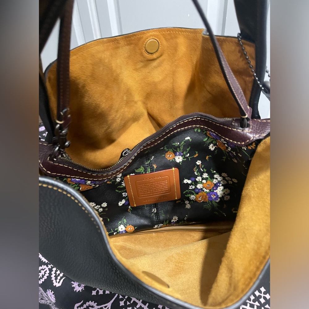 Coach Black and Tan Leather Tote - Picture 15 of 16